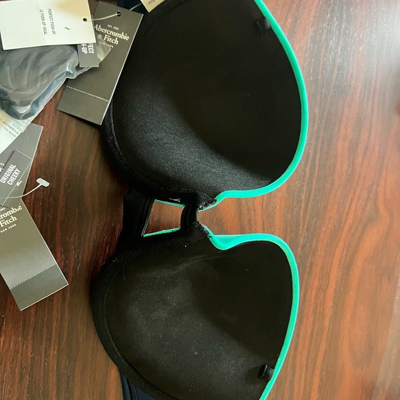 Abercrombie & Fitch navy and green bikini swim wear large top, small bottom NWT - Picture 5 of 5